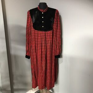 🦋Vintage Chez Plaid Long Sleeve Dress